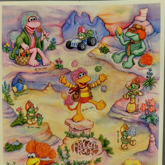 Rare Fraggle Rock Easter Stickers 1985 One Sheet Doozer ha - Picture 4 of 4